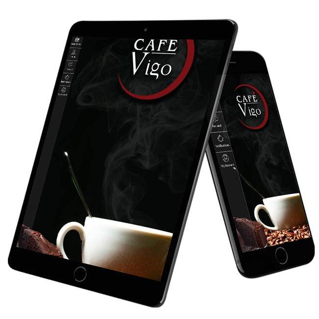 Cafe Vigo Edinburgh App mockup